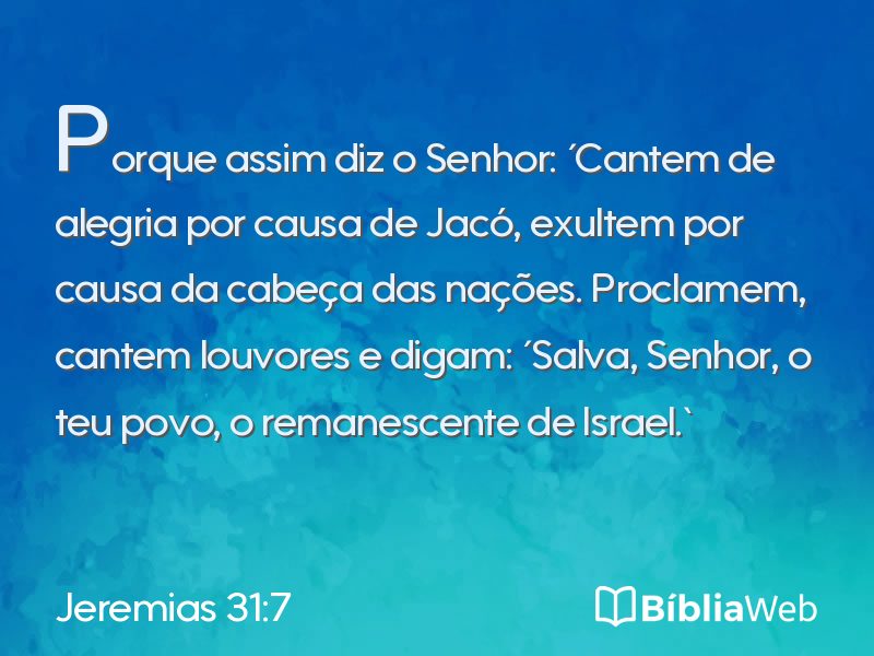 Jeremias 31:7 em imagem para compartilhar