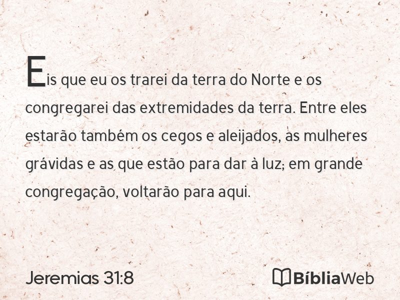 Jeremias 31:8 em imagem para compartilhar
