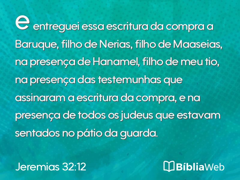 Jeremias 32:12 em imagem para compartilhar