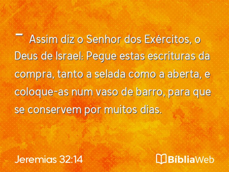 Jeremias 32:14 em imagem para compartilhar