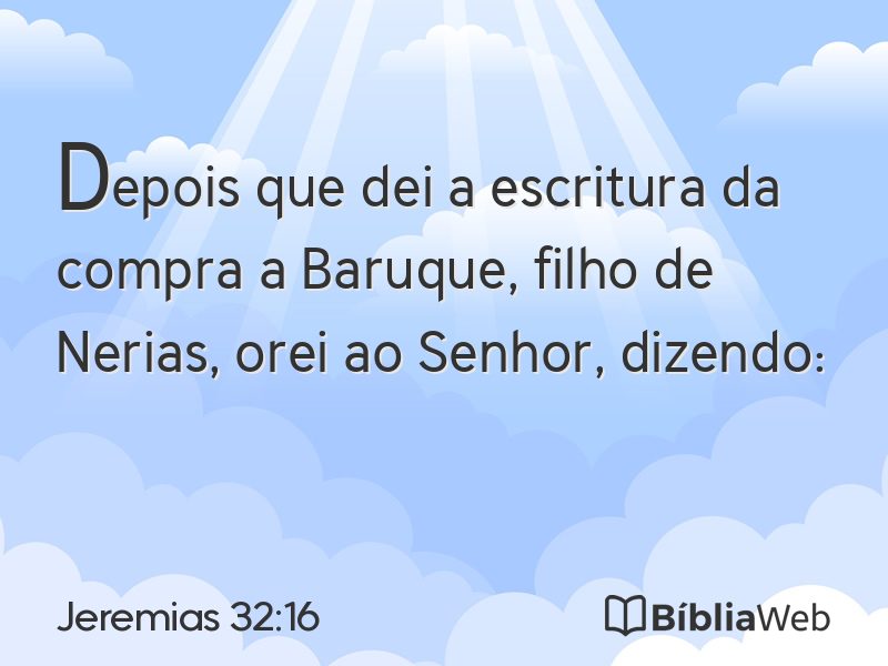 Jeremias 32:16 em imagem para compartilhar
