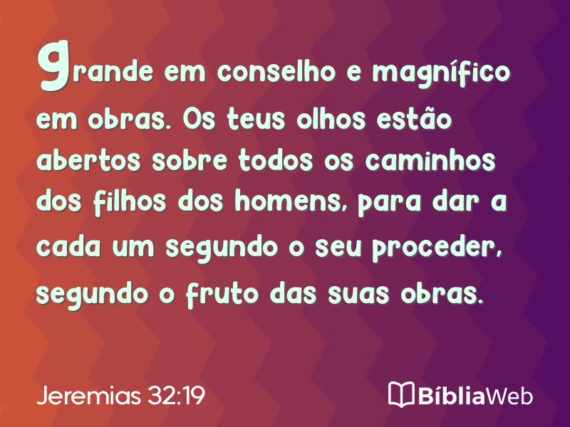 Jeremias 32:19 em imagem para compartilhar