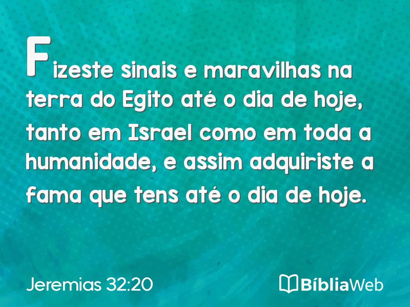 Jeremias 32:20 em imagem para compartilhar