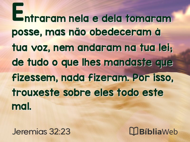 Jeremias 32:23 em imagem para compartilhar