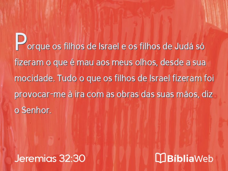 Jeremias 32:30 em imagem para compartilhar