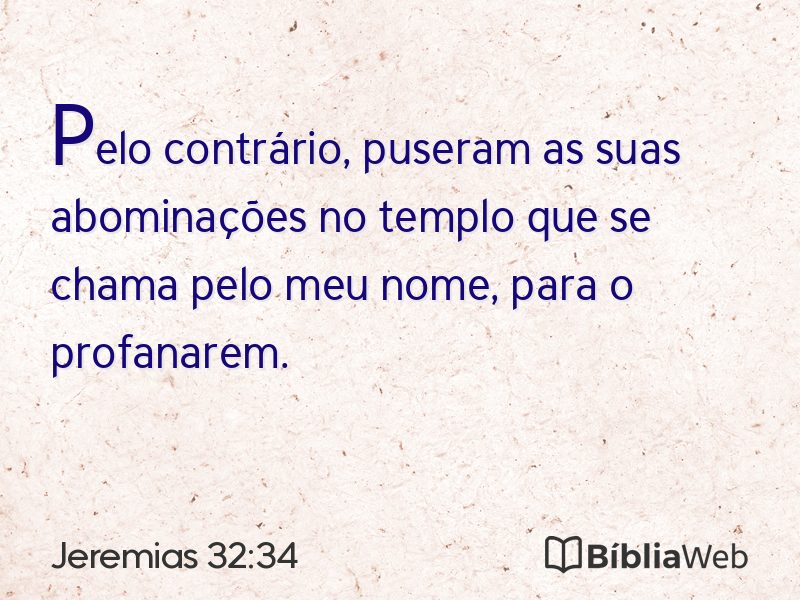 Jeremias 32:34 em imagem para compartilhar