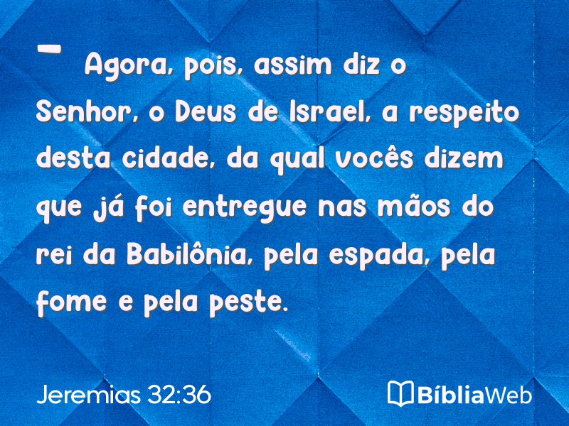Jeremias 32:36 em imagem para compartilhar
