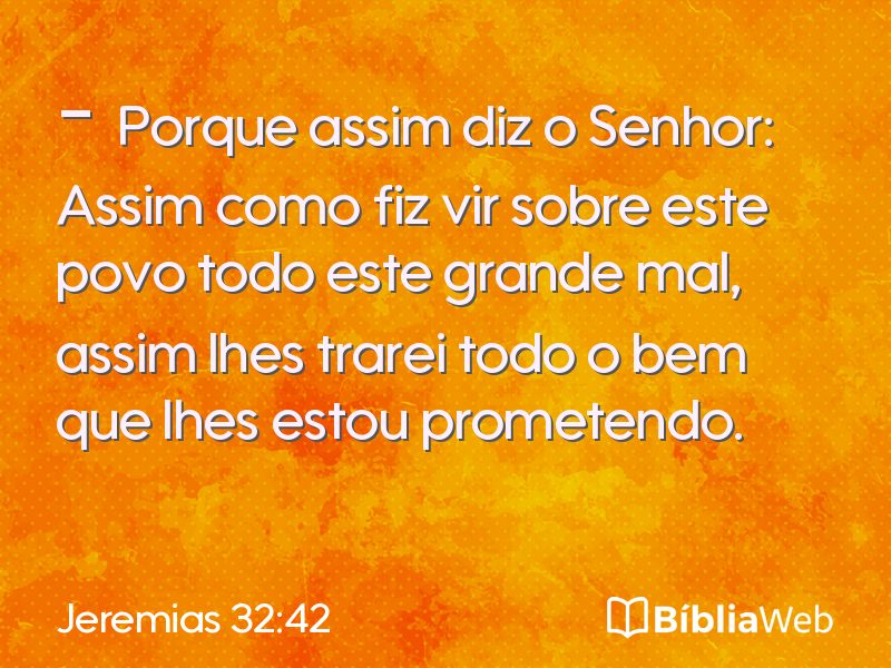 Jeremias 32:42 em imagem para compartilhar