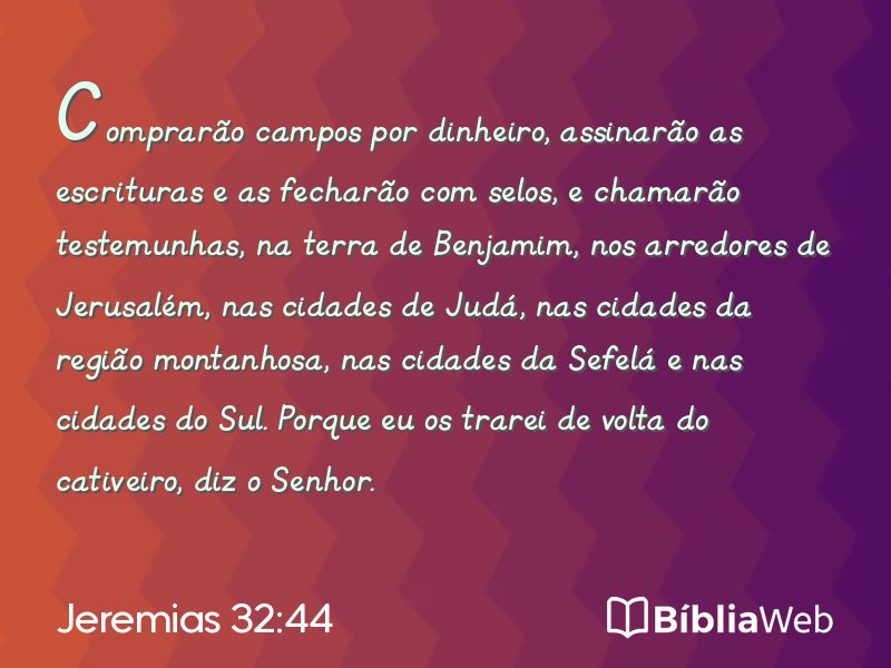 Jeremias 32:44 em imagem para compartilhar