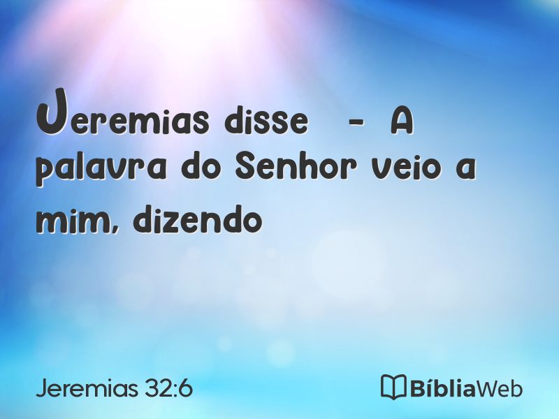 Jeremias 32:6 em imagem para compartilhar