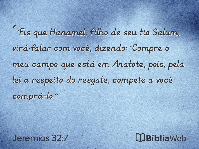 Jeremias 32:7 em imagem para compartilhar