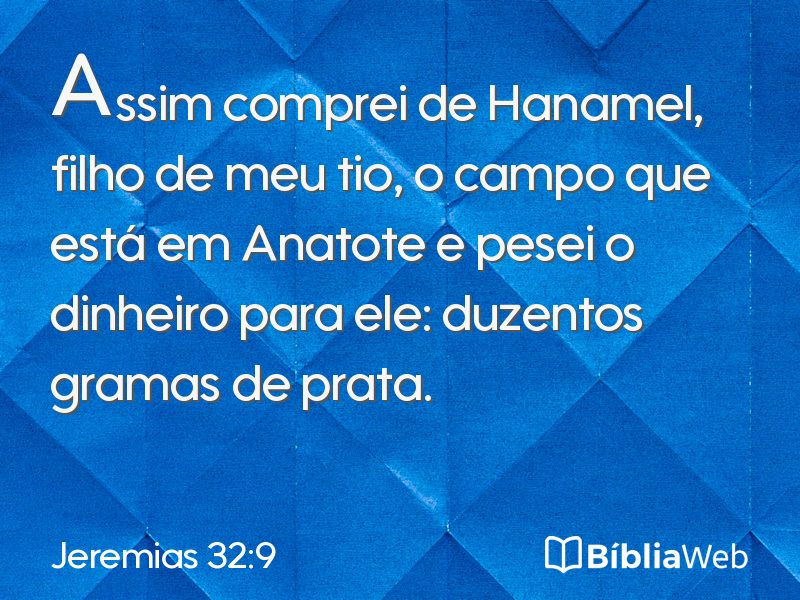 Jeremias 32:9 em imagem para compartilhar