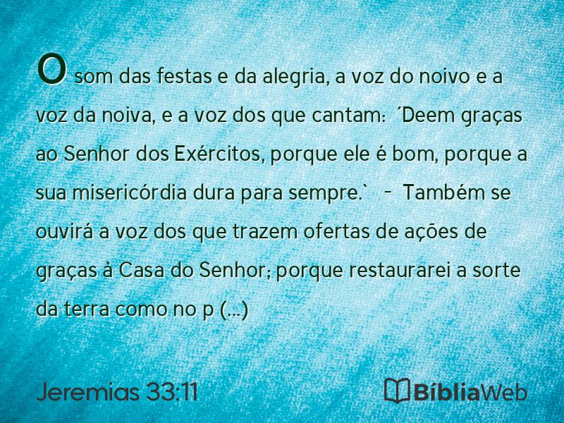 Jeremias 33:11 em imagem para compartilhar