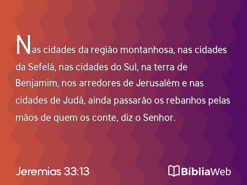 Jeremias 33:13 em imagem para compartilhar