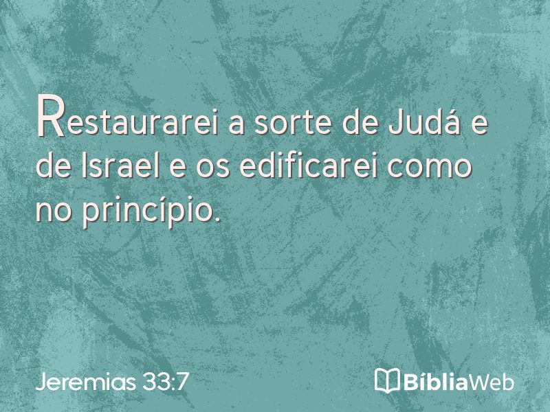 Jeremias 33:7 em imagem para compartilhar