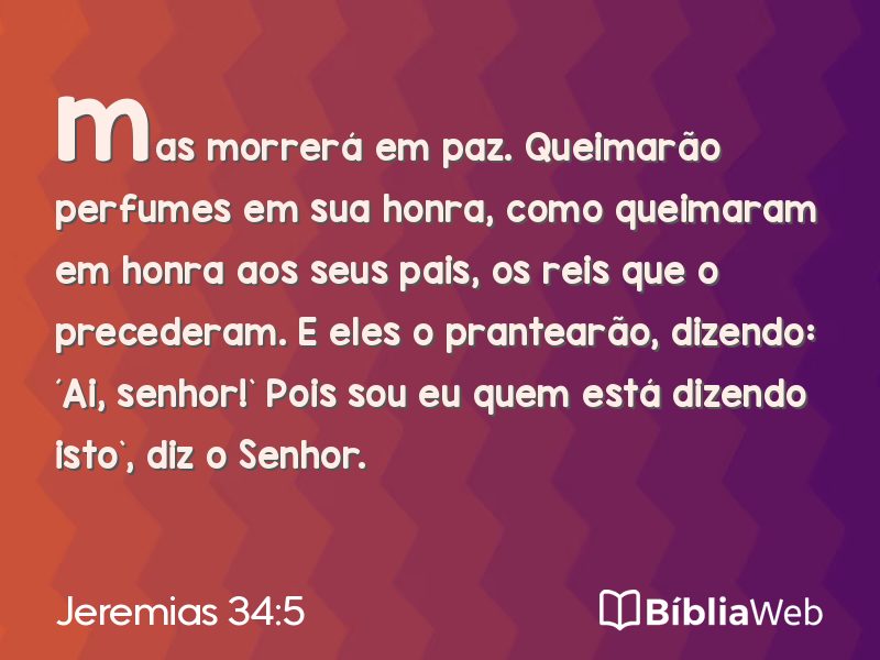 Jeremias 34:5 em imagem para compartilhar