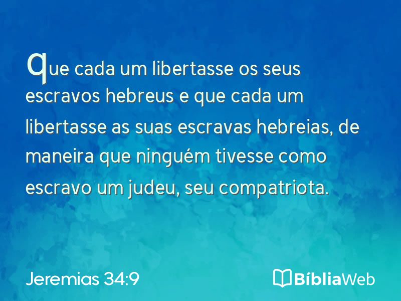 Jeremias 34:9 em imagem para compartilhar
