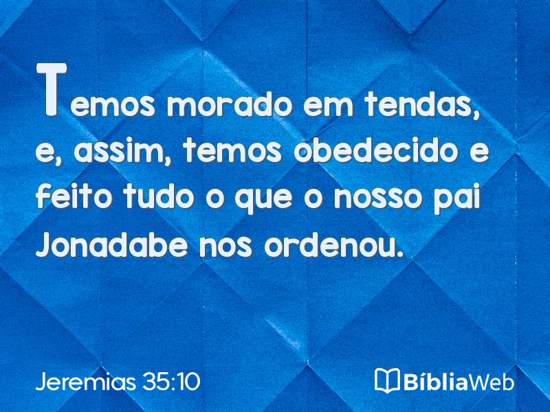 Jeremias 35:10 em imagem para compartilhar