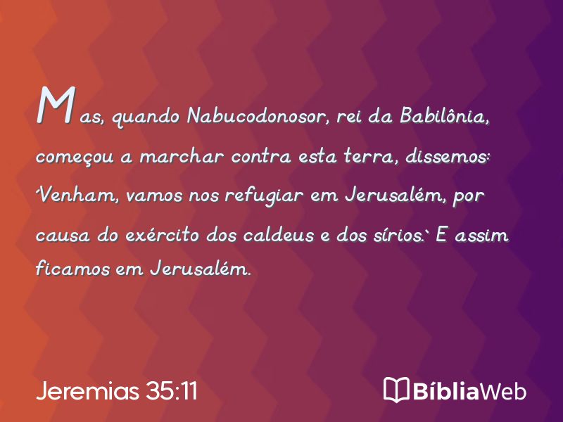 Jeremias 35:11 em imagem para compartilhar