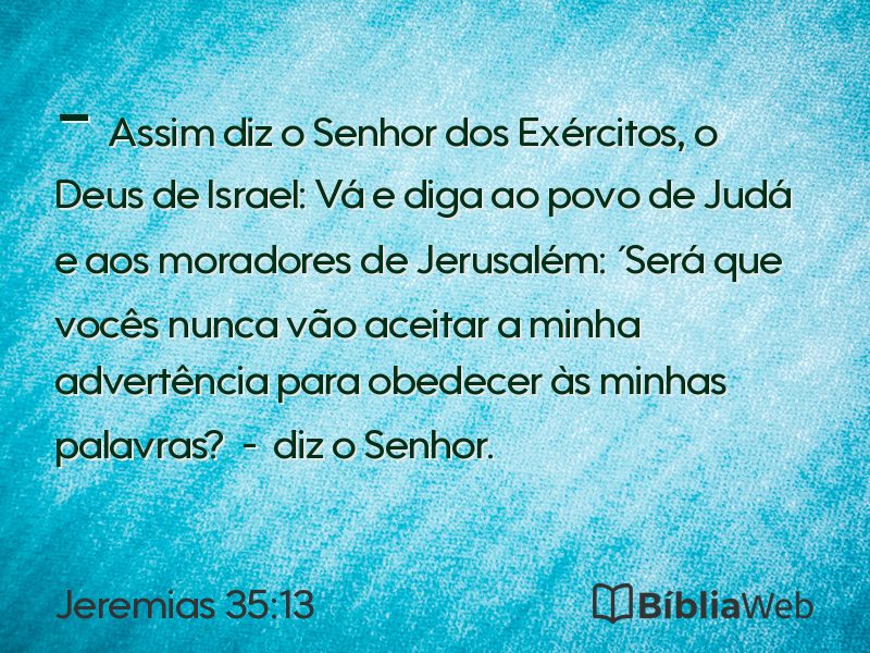Jeremias 35:13 em imagem para compartilhar
