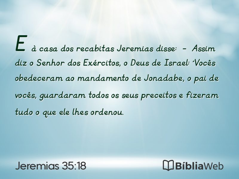 Jeremias 35:18 em imagem para compartilhar