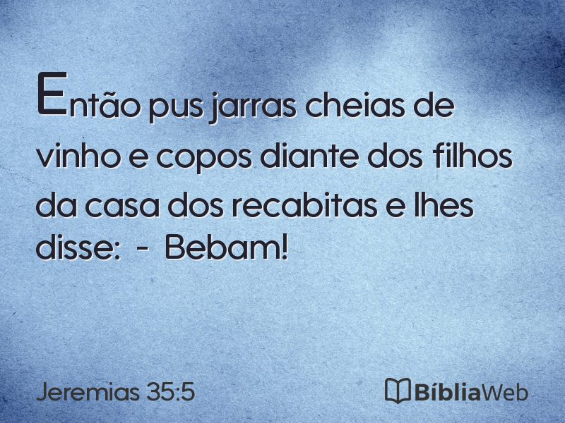 Jeremias 35:5 em imagem para compartilhar