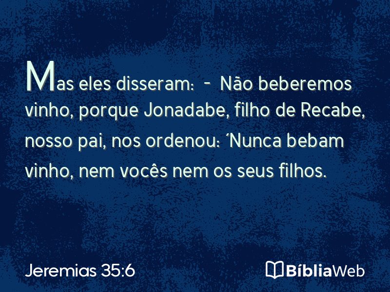 Jeremias 35:6 em imagem para compartilhar