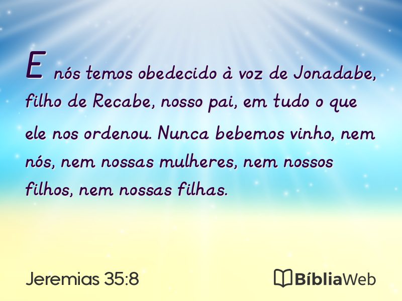 Jeremias 35:8 em imagem para compartilhar