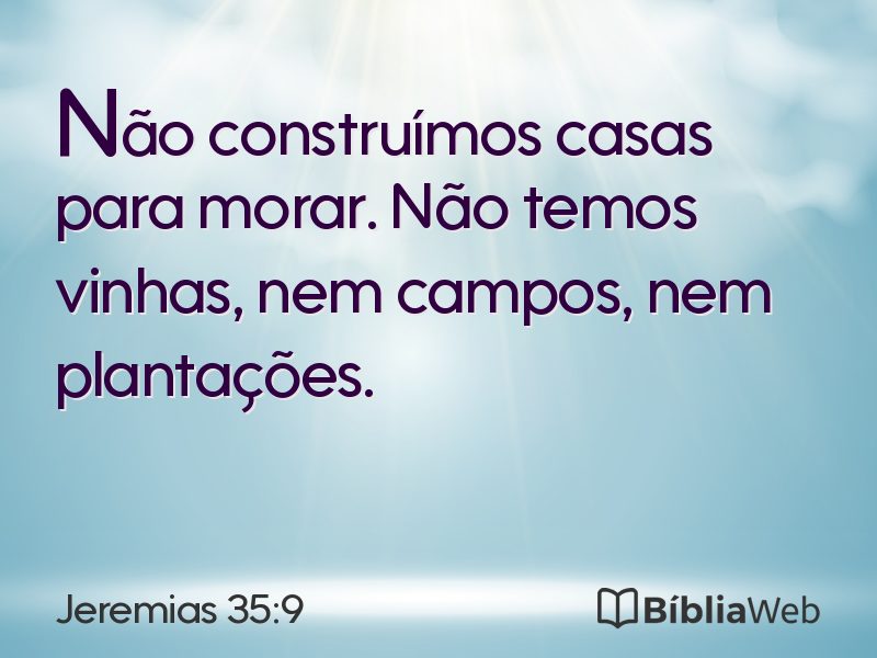 Jeremias 35:9 em imagem para compartilhar