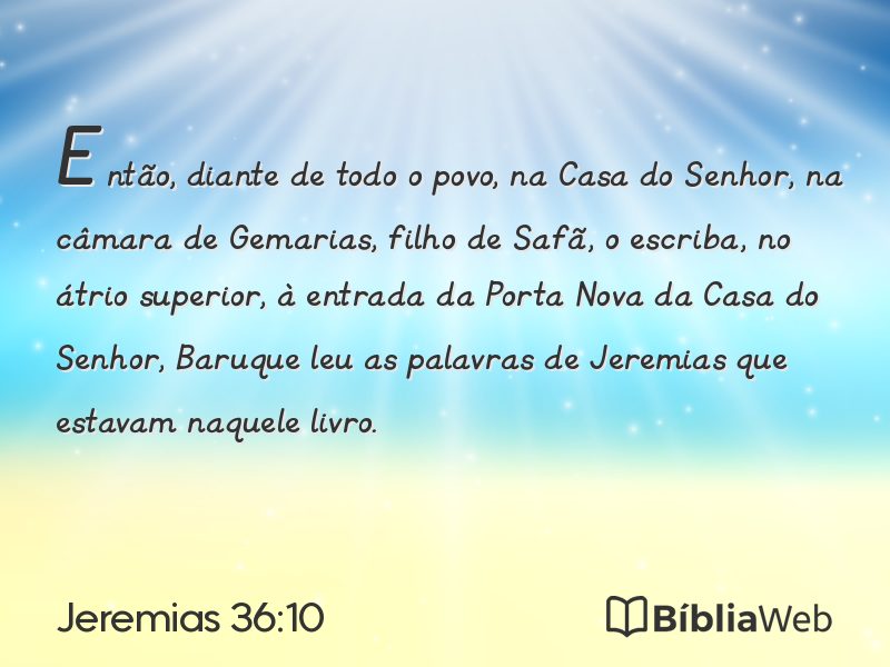 Jeremias 36:10 em imagem para compartilhar