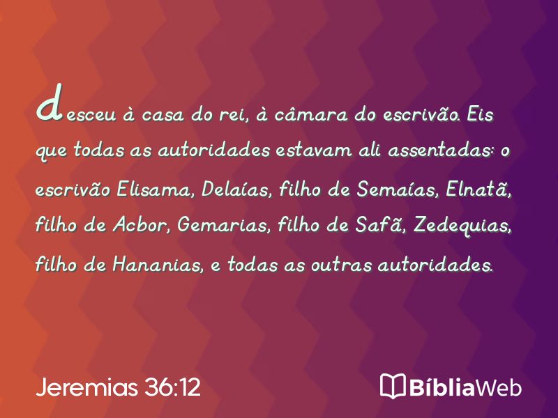Jeremias 36:12 em imagem para compartilhar