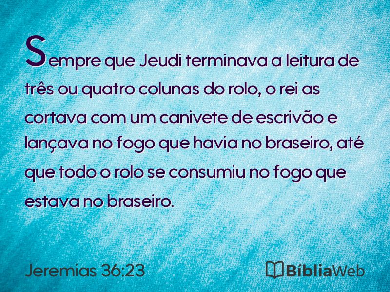 Jeremias 36:23 em imagem para compartilhar