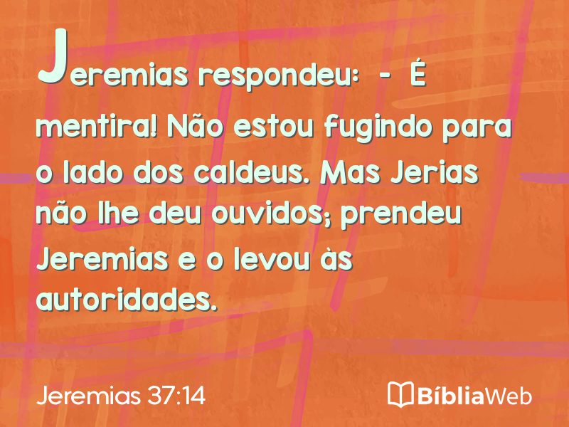 Jeremias 37:14 em imagem para compartilhar