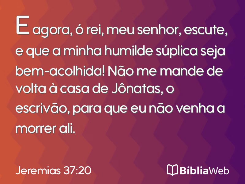 Jeremias 37:20 em imagem para compartilhar