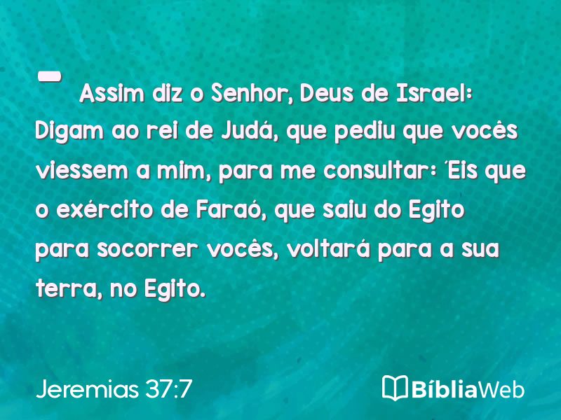 Jeremias 37:7 em imagem para compartilhar