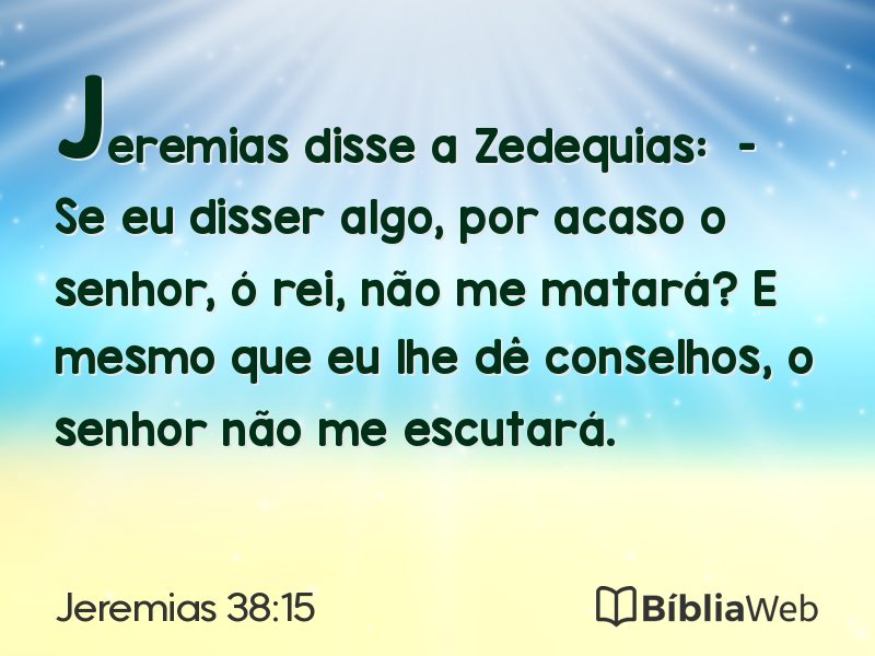 Jeremias 38:15 em imagem para compartilhar