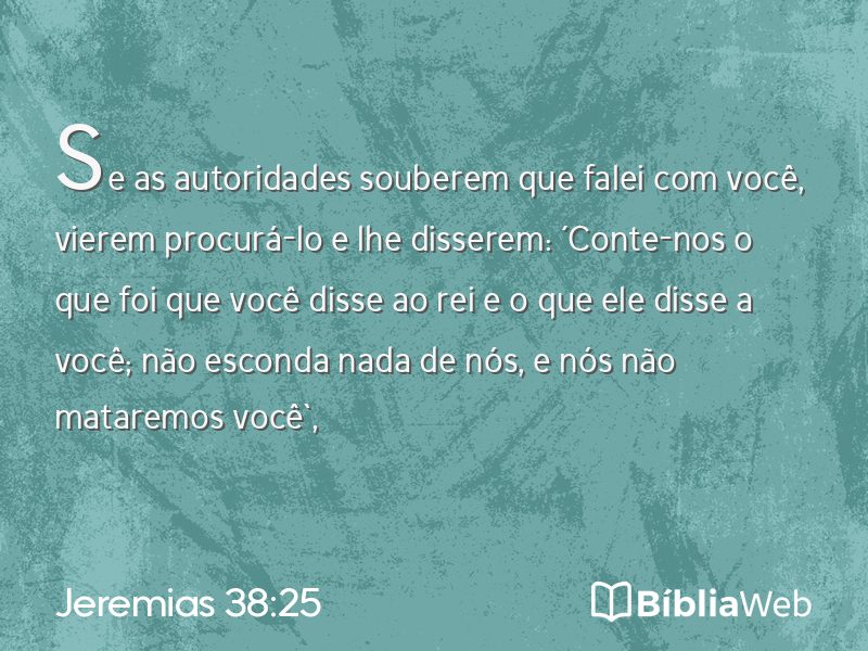 Jeremias 38:25 em imagem para compartilhar