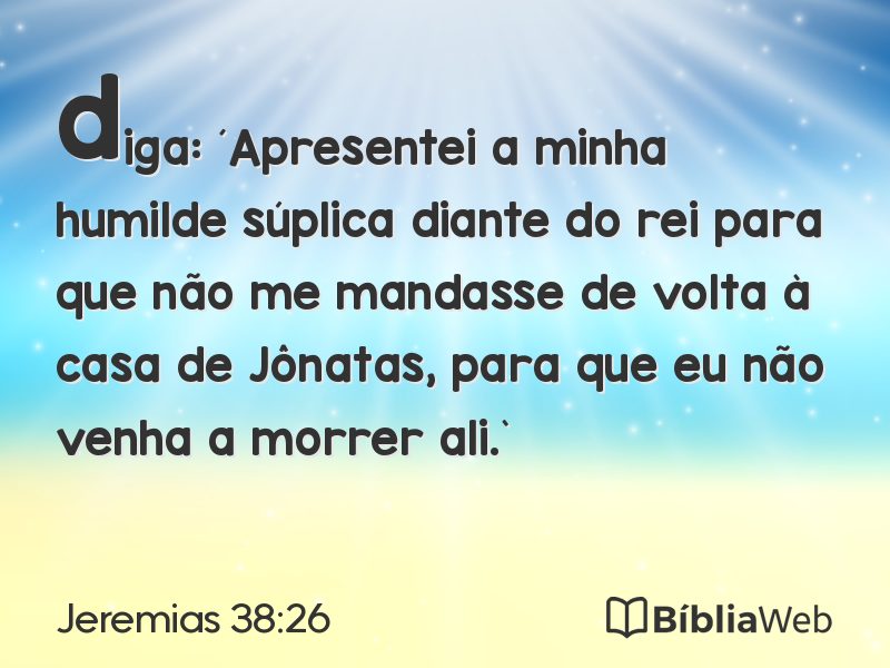 Jeremias 38:26 em imagem para compartilhar