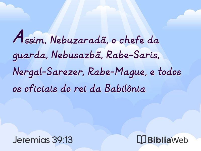 Jeremias 39:13 em imagem para compartilhar