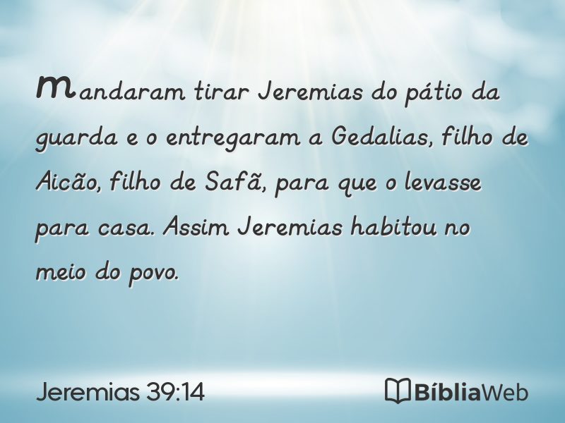 Jeremias 39:14 em imagem para compartilhar