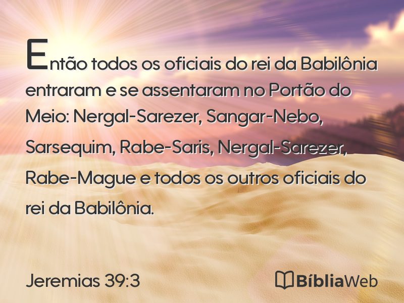 Jeremias 39:3 em imagem para compartilhar