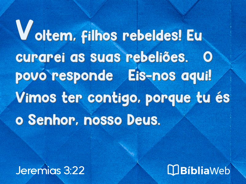 Jeremias 3:22 em imagem para compartilhar