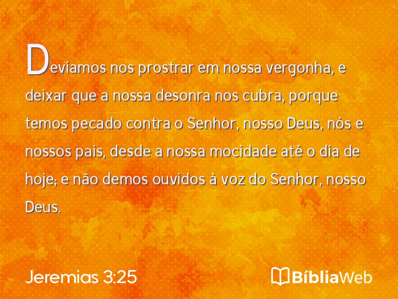 Jeremias 3:25 em imagem para compartilhar