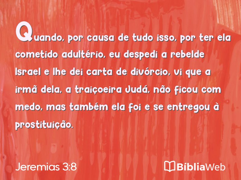 Jeremias 3:8 em imagem para compartilhar