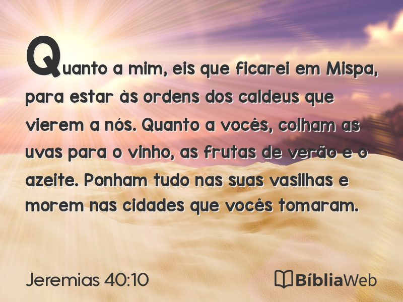 Jeremias 40:10 em imagem para compartilhar