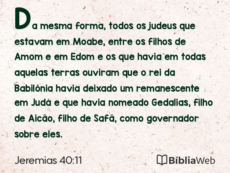 Jeremias 40:11 em imagem para compartilhar
