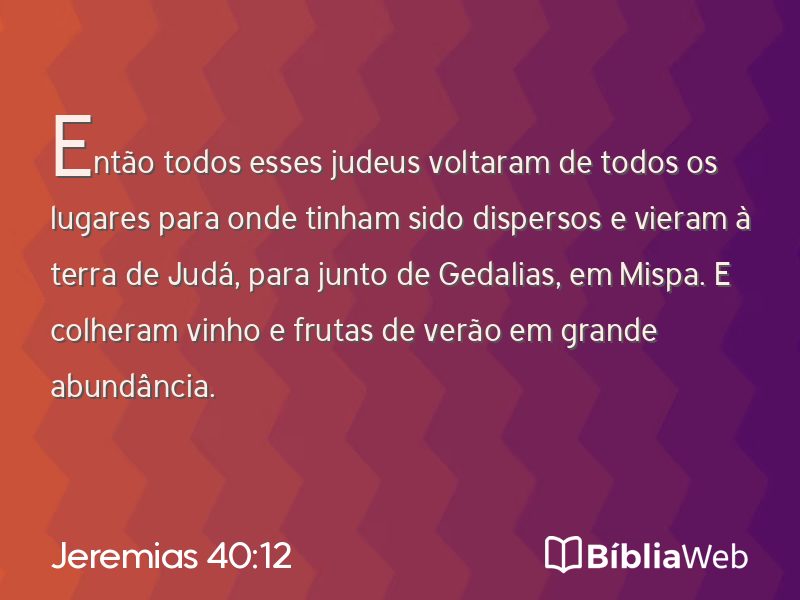 Jeremias 40:12 em imagem para compartilhar