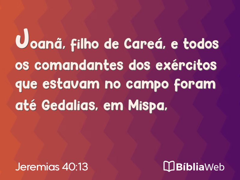 Jeremias 40:13 em imagem para compartilhar