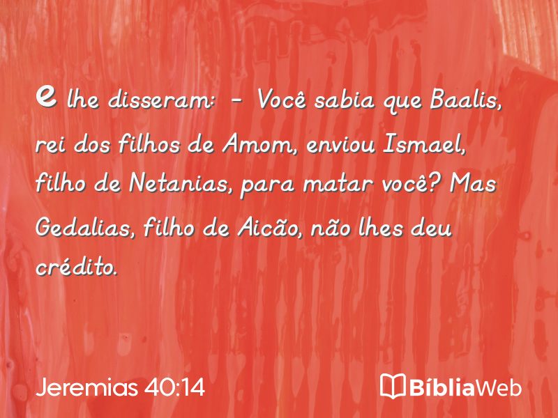 Jeremias 40:14 em imagem para compartilhar
