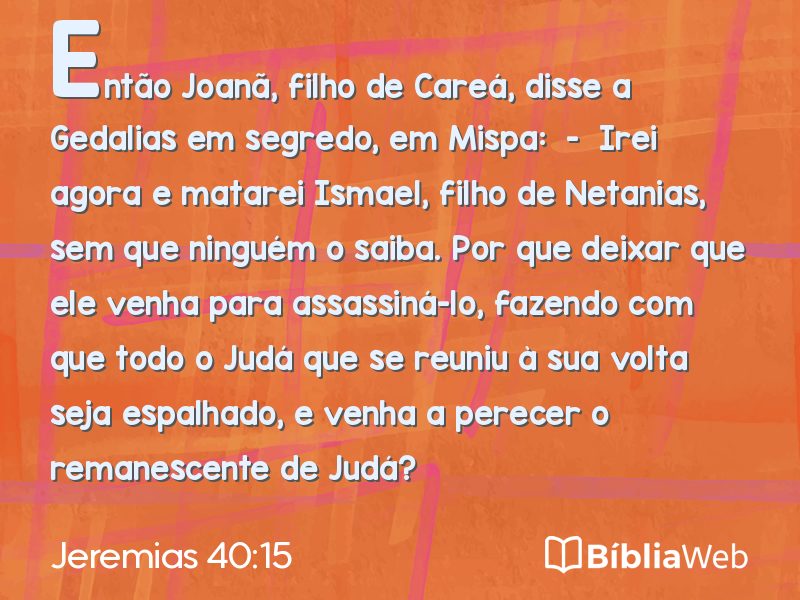 Jeremias 40:15 em imagem para compartilhar